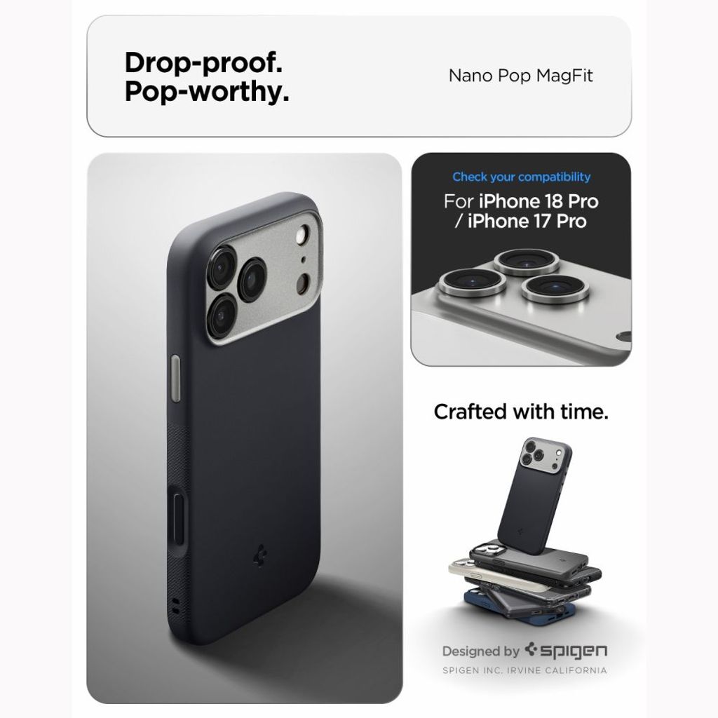 Spigen Nano Pop MagSafe -kuori till iPhone 18 Pro Max/17 Pro Max - Musta