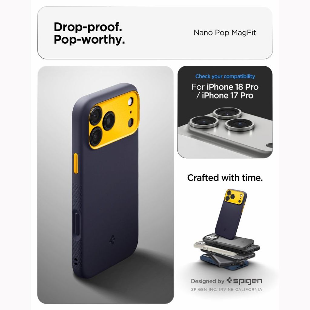 Spigen Nano Pop MagSafe -kuori till iPhone 18 Pro Max/17 Pro Max - Sininen