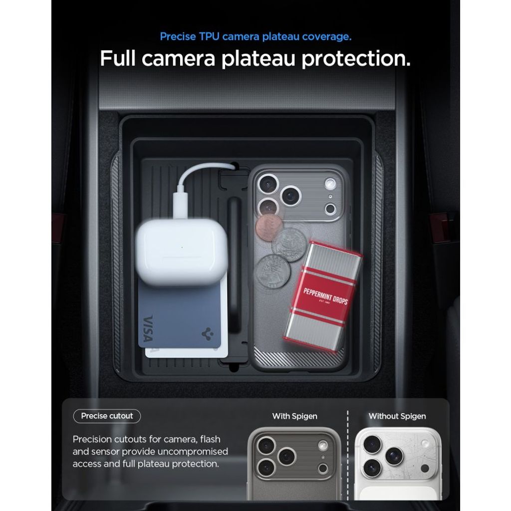 Spigen Rugged Armor MagSafe -kuori till iPhone 18 Pro/17 Pro - Harmaa