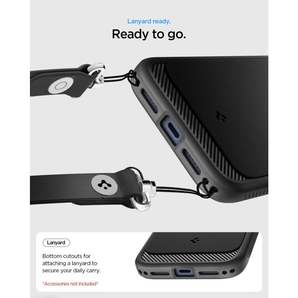 Spigen Rugged Armor MagSafe -kuori till iPhone 18 Pro/17 Pro - Musta