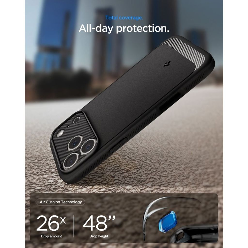 Spigen Rugged Armor MagSafe -kuori till iPhone 18 Pro Max/17 Pro Max - Musta