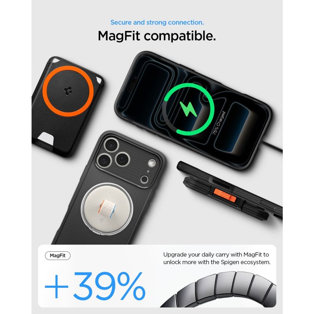 Spigen Rugged Armor MagSafe -kuori till iPhone 18 Pro Max/17 Pro Max - Musta