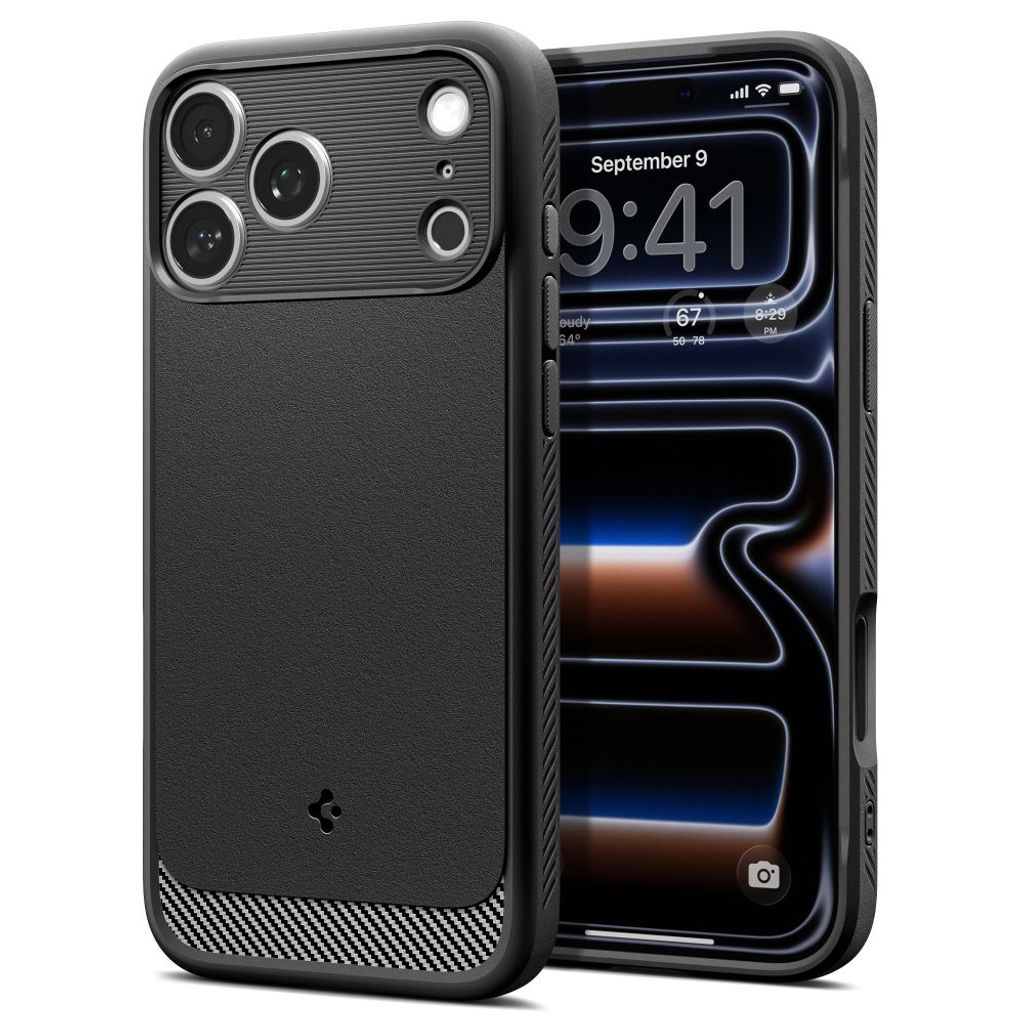 Spigen Rugged Armor MagSafe -kuori till iPhone 18 Pro Max/17 Pro Max - Musta