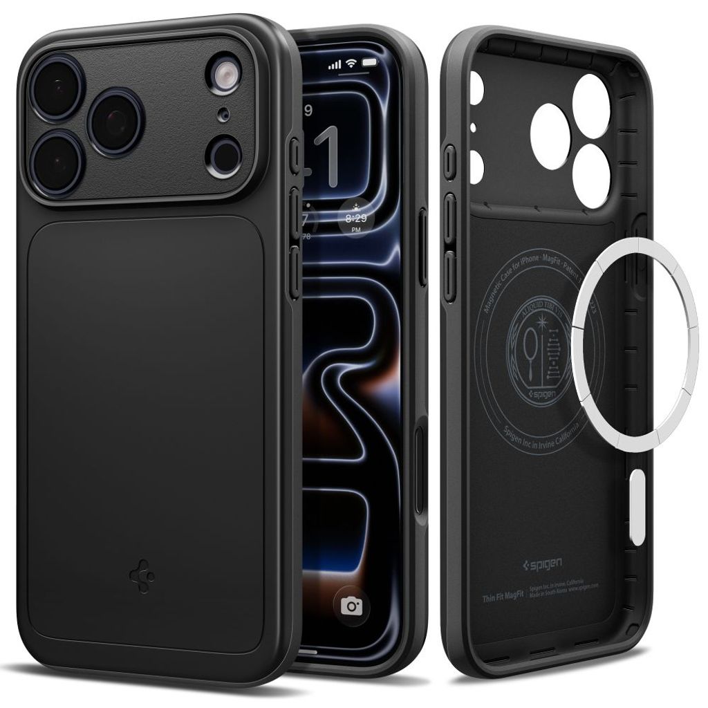 Spigen Thin Fit MagSafe -kuori till iPhone 18 Pro Max/17 Pro Max - Musta