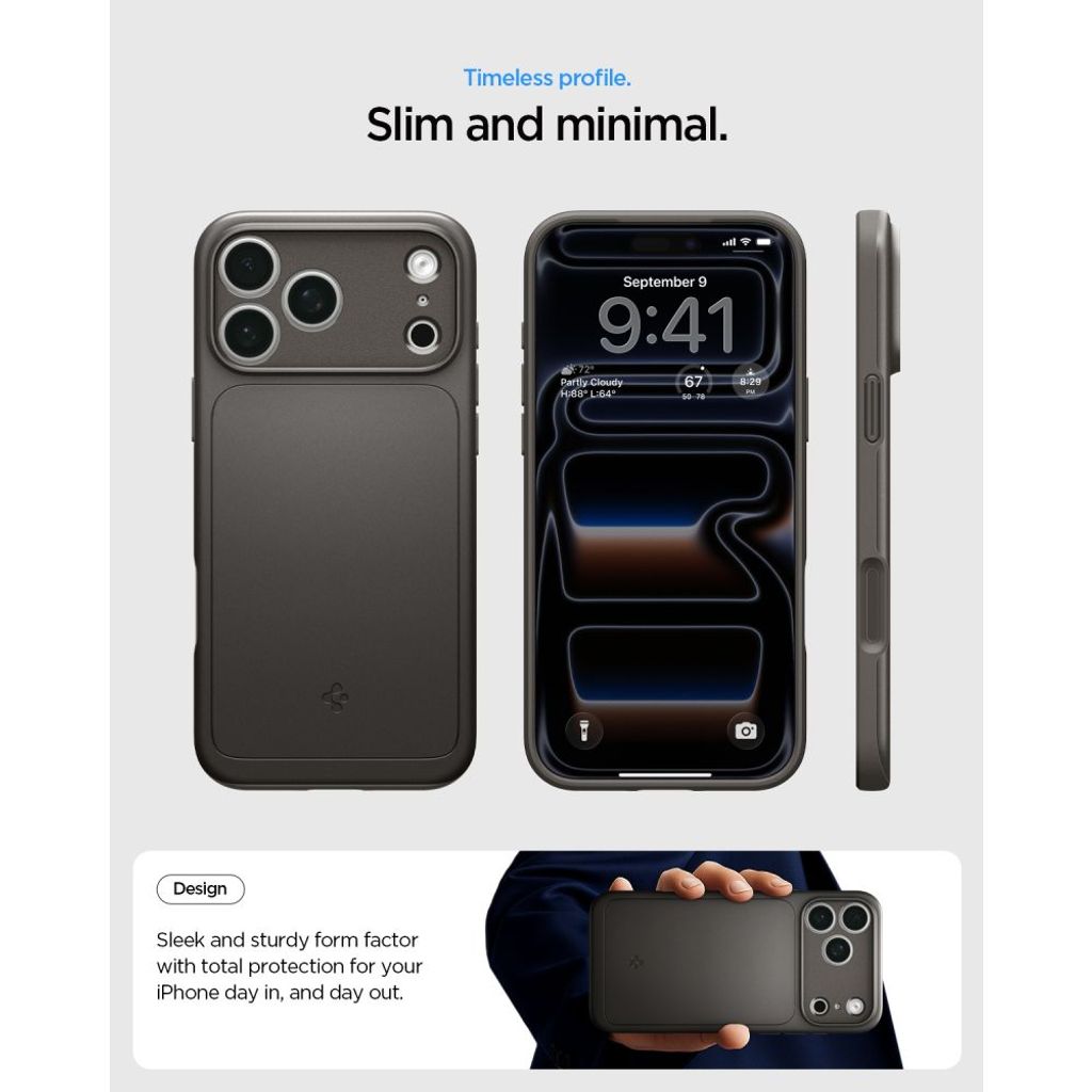 Spigen Thin Fit MagSafe -kuori till iPhone 18 Pro Max/17 Pro Max - Musta