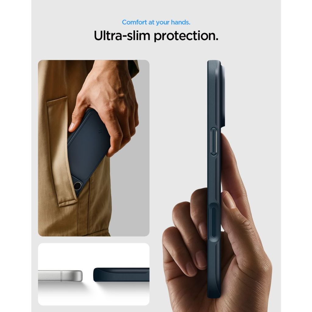 Spigen Thin Fit MagSafe -kuori till iPhone 18 Pro Max/17 Pro Max - Harmaa