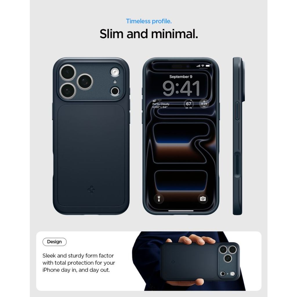 Spigen Thin Fit MagSafe -kuori till iPhone 18 Pro Max/17 Pro Max - Harmaa