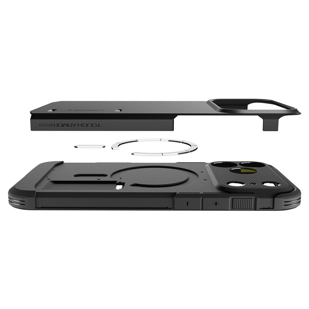Spigen Tough Armor MagSafe -kuori till iPhone 18 Pro/17 Pro - Musta