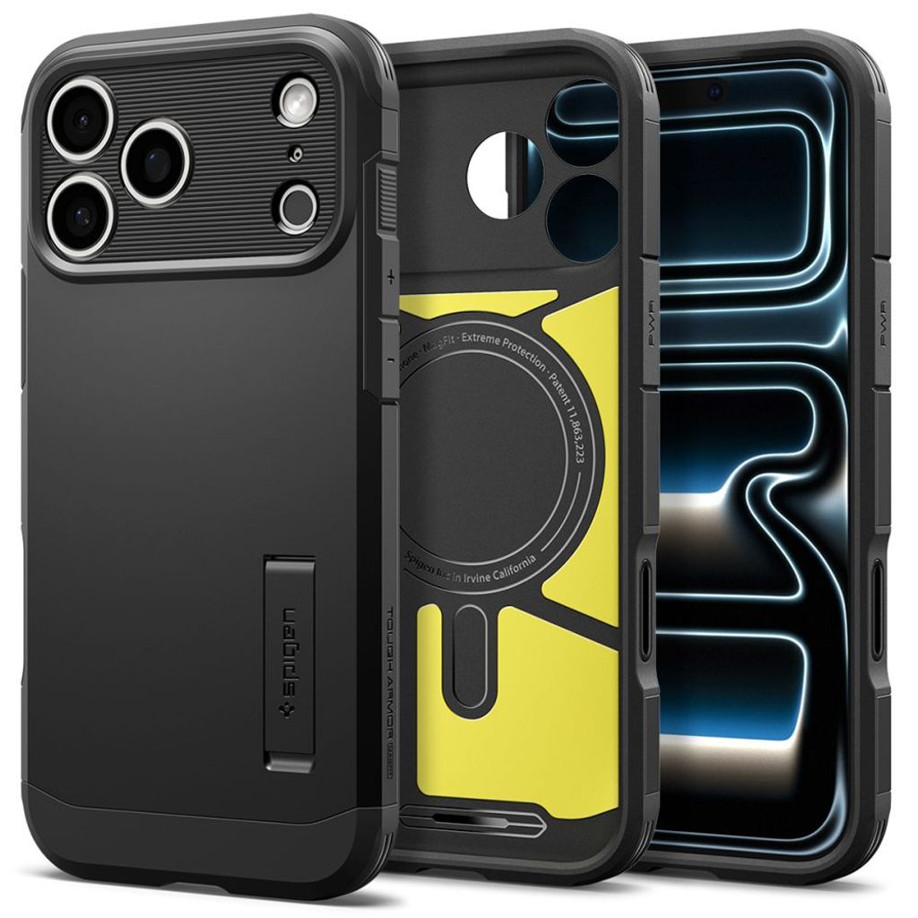 Spigen Tough Armor MagSafe -kuori till iPhone 18 Pro/17 Pro - Musta