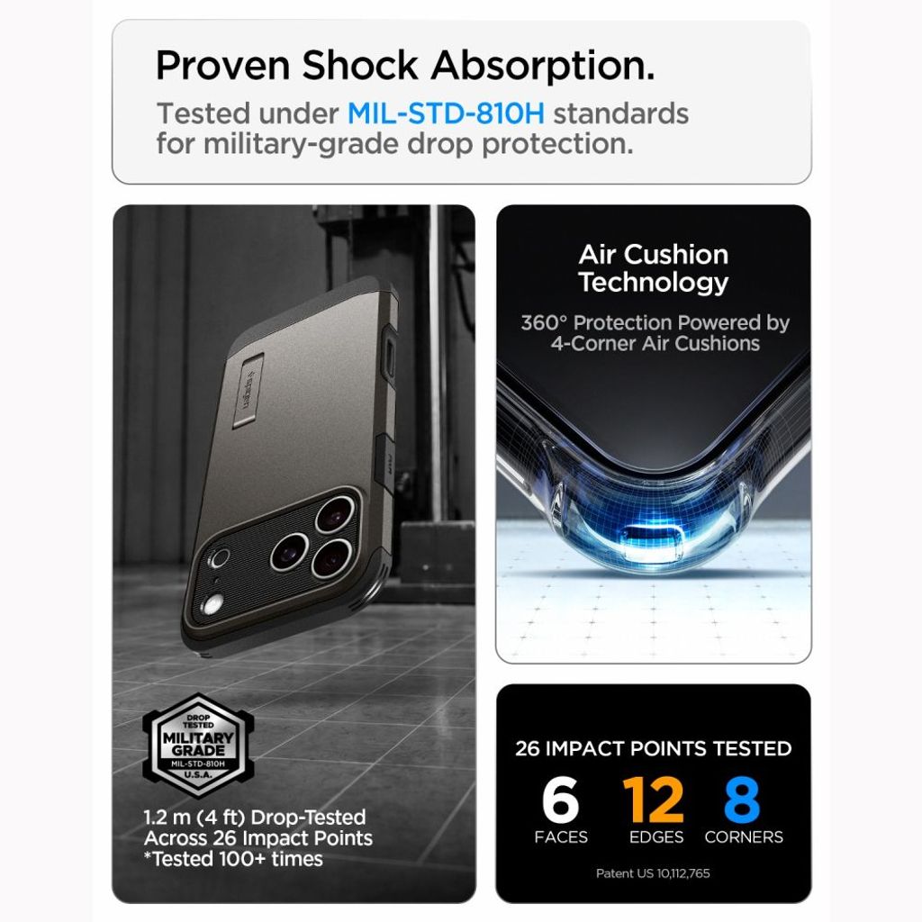 Spigen Tough Armor MagSafe -kuori till iPhone 18 Pro/17 Pro - Musta
