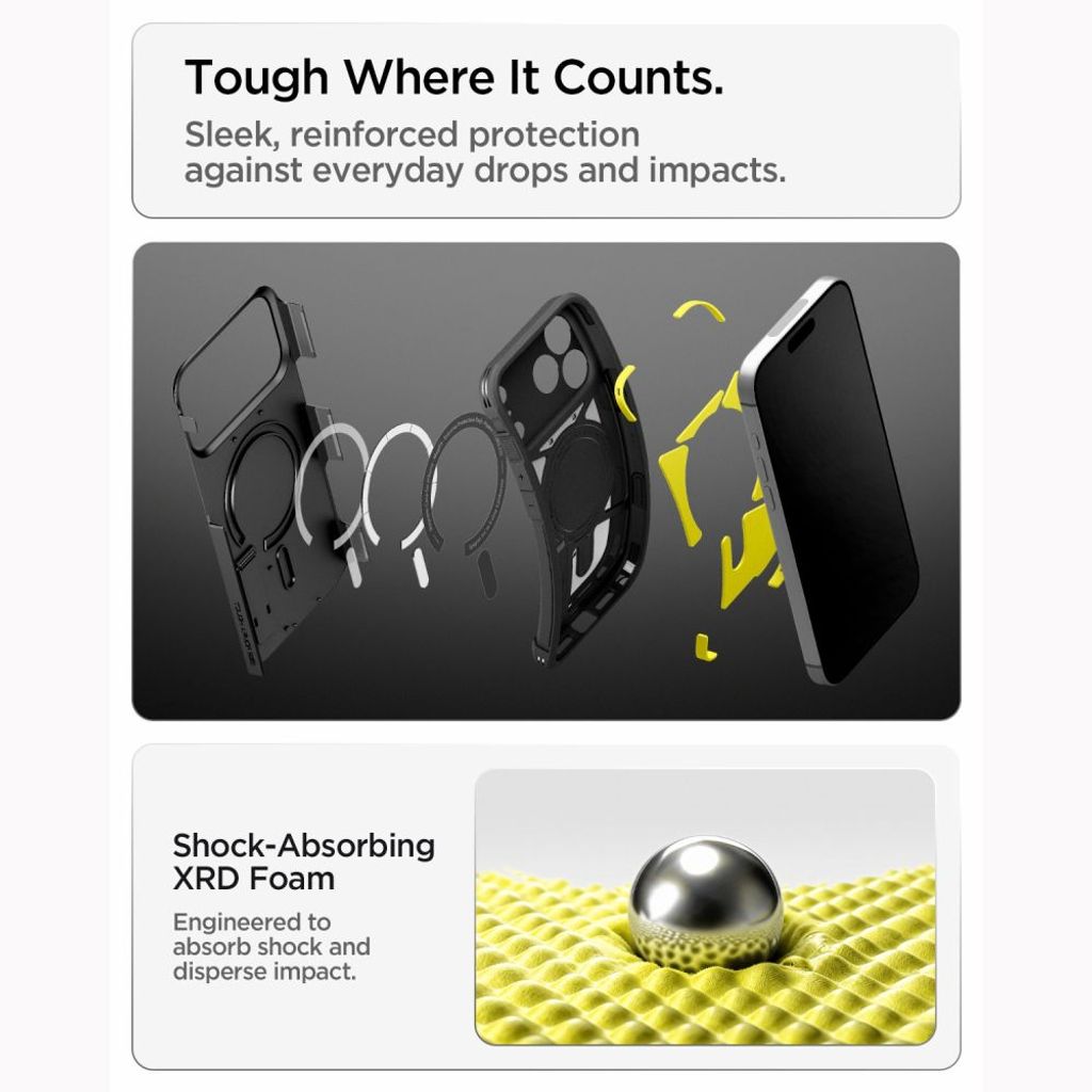 Spigen Tough Armor -kuori till iPhone 18 Pro Max/17 Pro Max - Musta