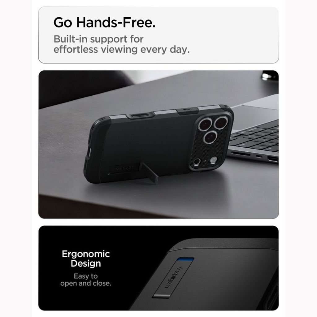 Spigen Tough Armor -kuori till iPhone 18 Pro Max/17 Pro Max - Musta