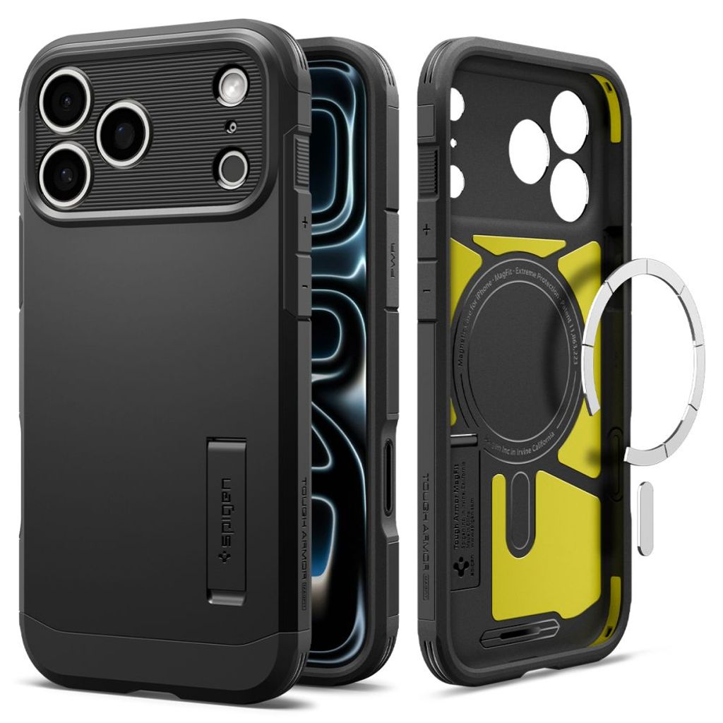 Spigen Tough Armor -kuori till iPhone 18 Pro Max/17 Pro Max - Musta