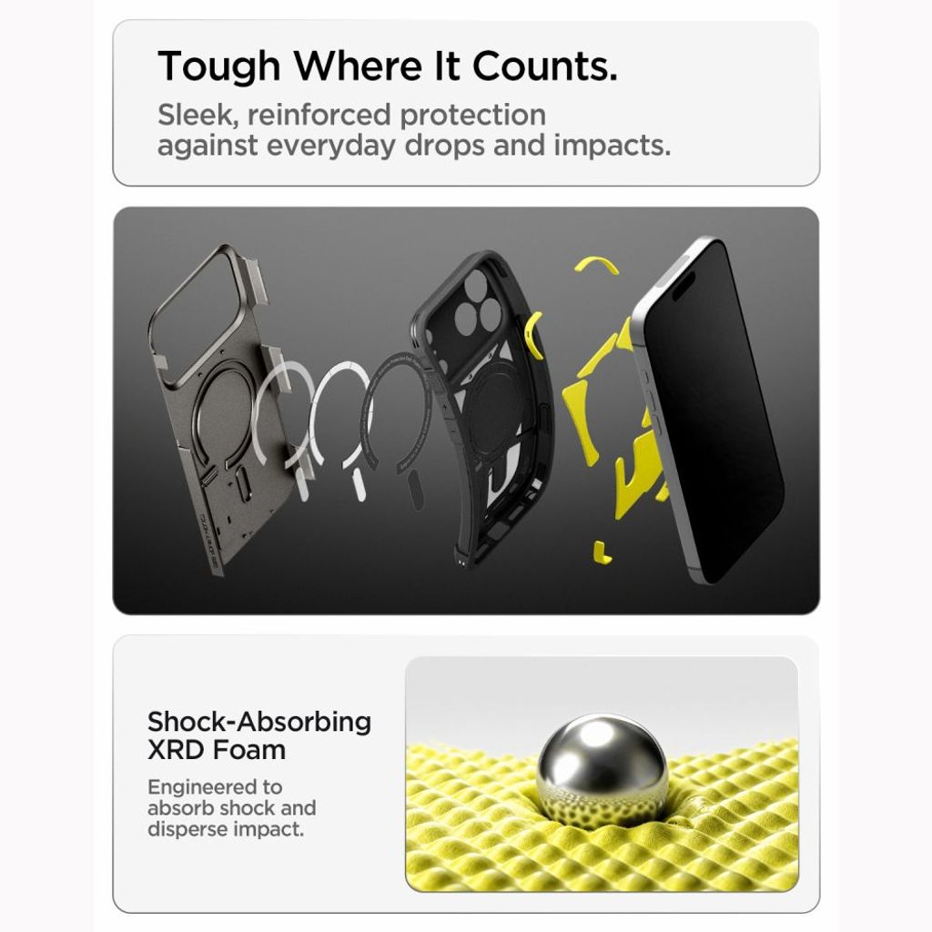 Spigen Tough Armor -kuori till iPhone 18 Pro Max/17 Pro Max - Musta