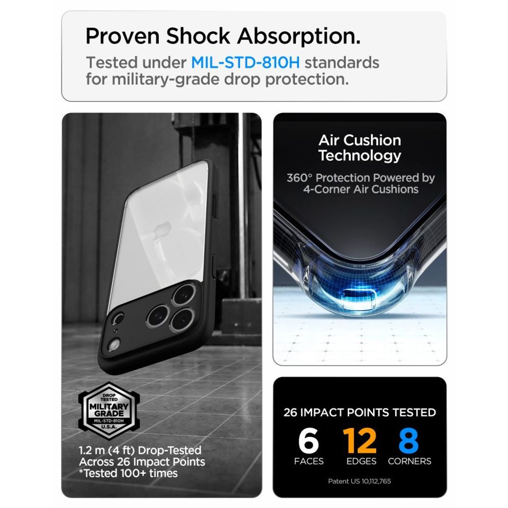 Spigen Ultra Hybrid -kuori till iPhone 18 Pro Max/17 Pro Max - Musta