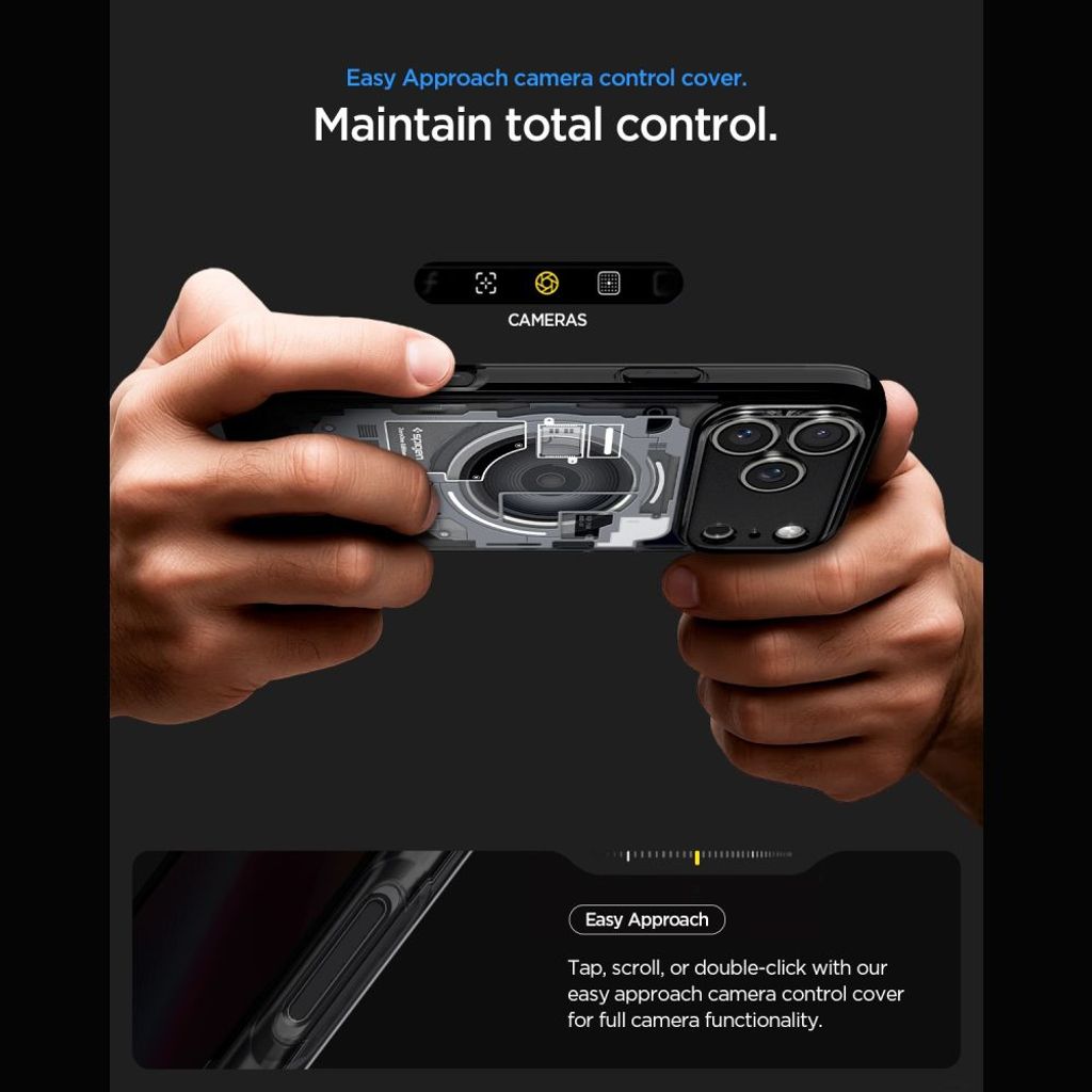 Spigen Ultra Hybrid MagSafe Zero One -kuori till iPhone 18 Pro/17 Pro - Musta