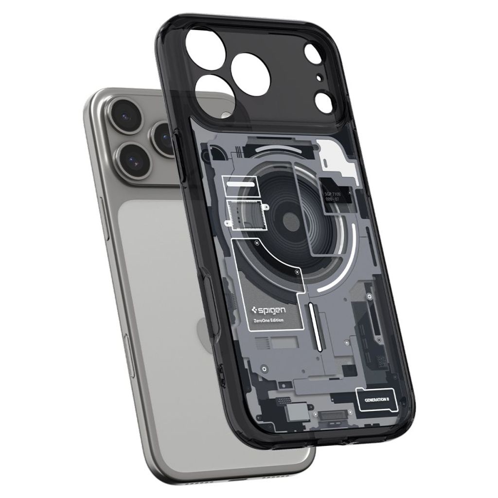 Spigen Ultra Hybrid MagSafe Zero One -kuori till iPhone 18 Pro/17 Pro - Musta