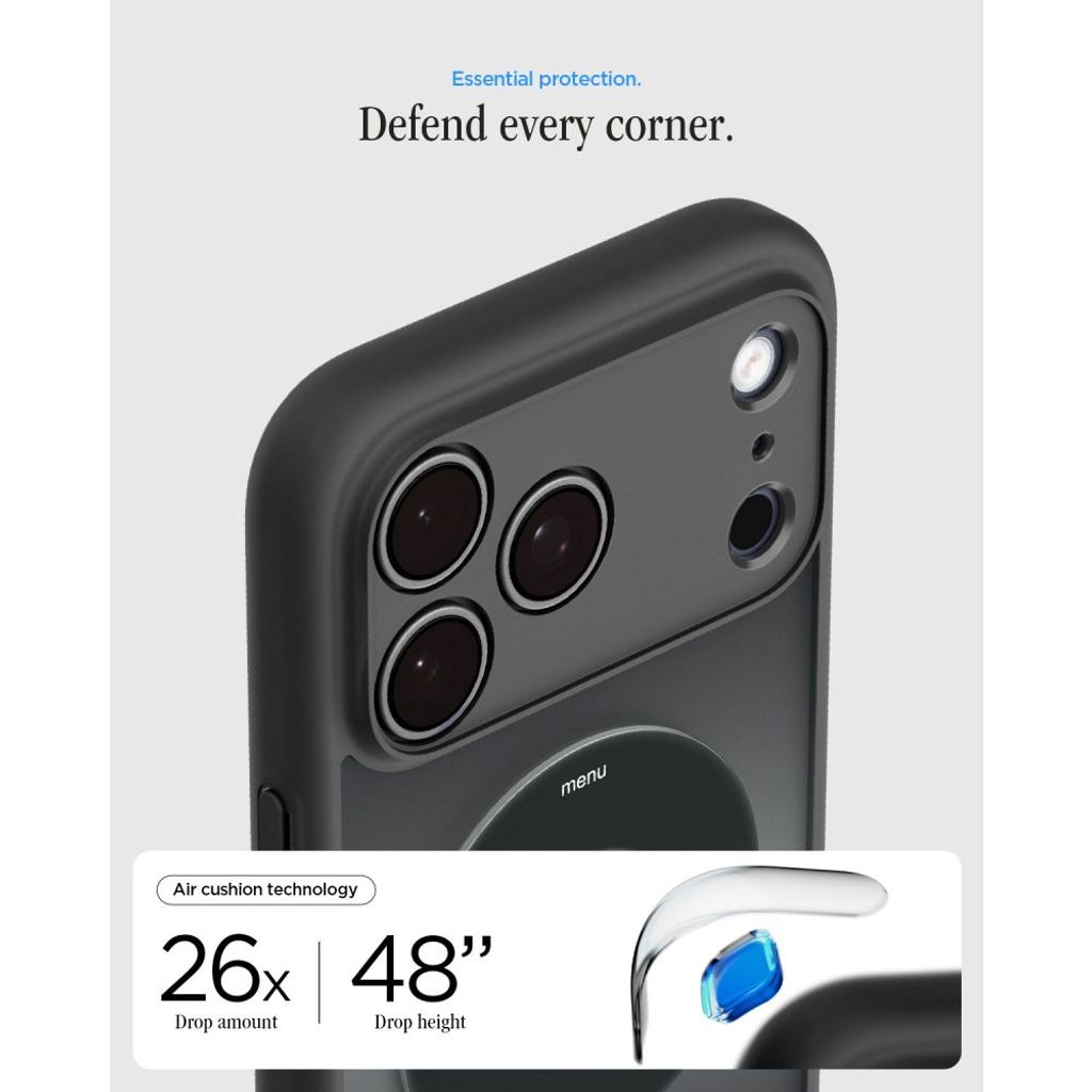 Spigen Ultra Hybrid MagSafe -kuori till iPhone 18 Pro Max/17 Pro Max - Musta