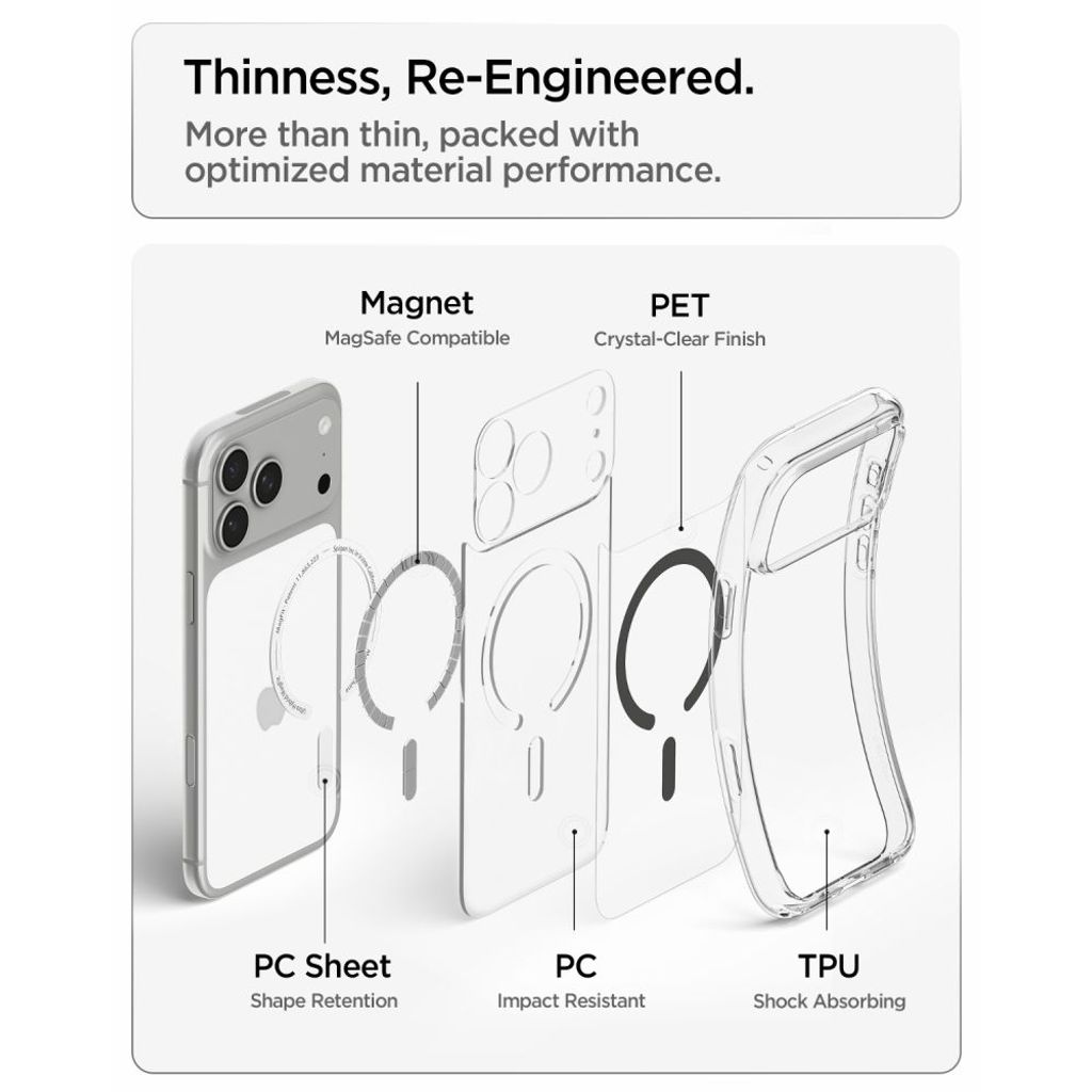 Spigen Ultra Hybrid MagSafe -kuori till iPhone 18 Pro Max/17 Pro Max - Grafiitti