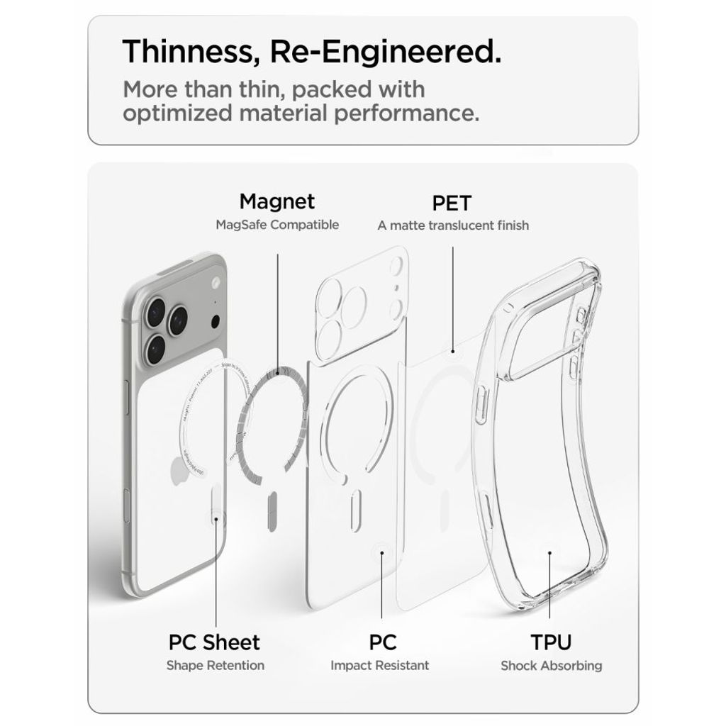 Spigen Ultra Hybrid MagSafe -kuori till iPhone 18 Pro Max/17 Pro Max - Valkoinen