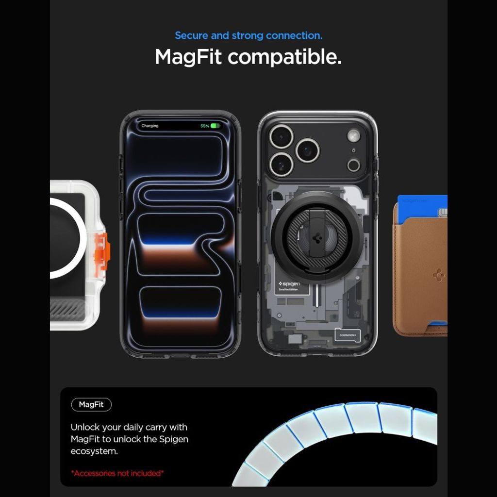 Spigen Ultra Hybrid MagSafe Zero One -kuori iPhone 18 Pro Max/17 Pro Max - Musta