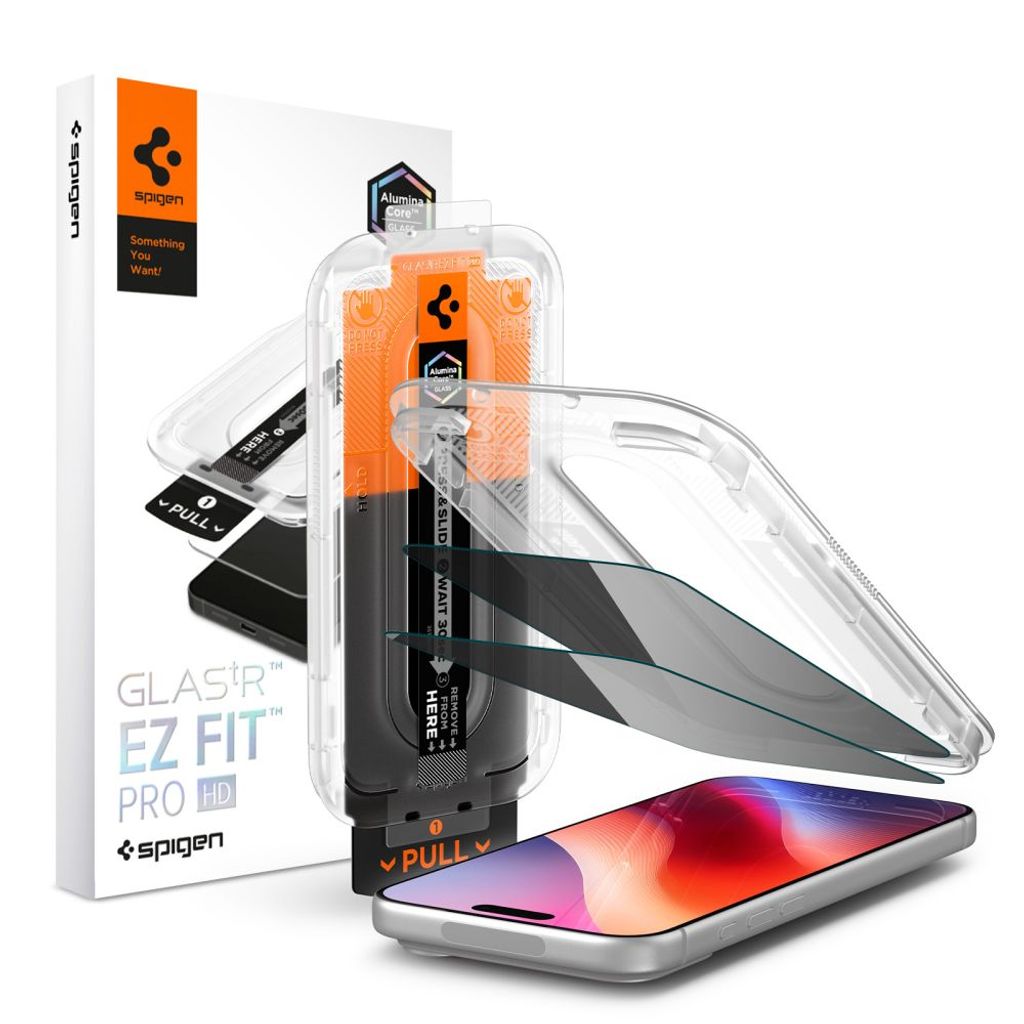 Spigen Glas.tR EZ Fit Pro HD AC Privacy Skærmbeskyttelse 2-Pak til iPhone 18 Pro Max