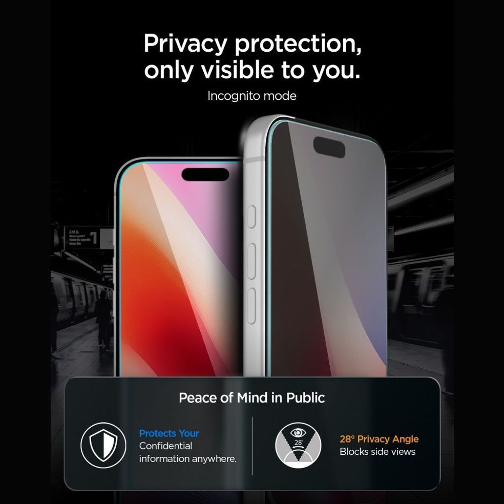 Spigen Glas.tR EZ Fit Pro HD AC Privacy Skærmbeskyttelse 2-Pak till iPhone 18 Pro