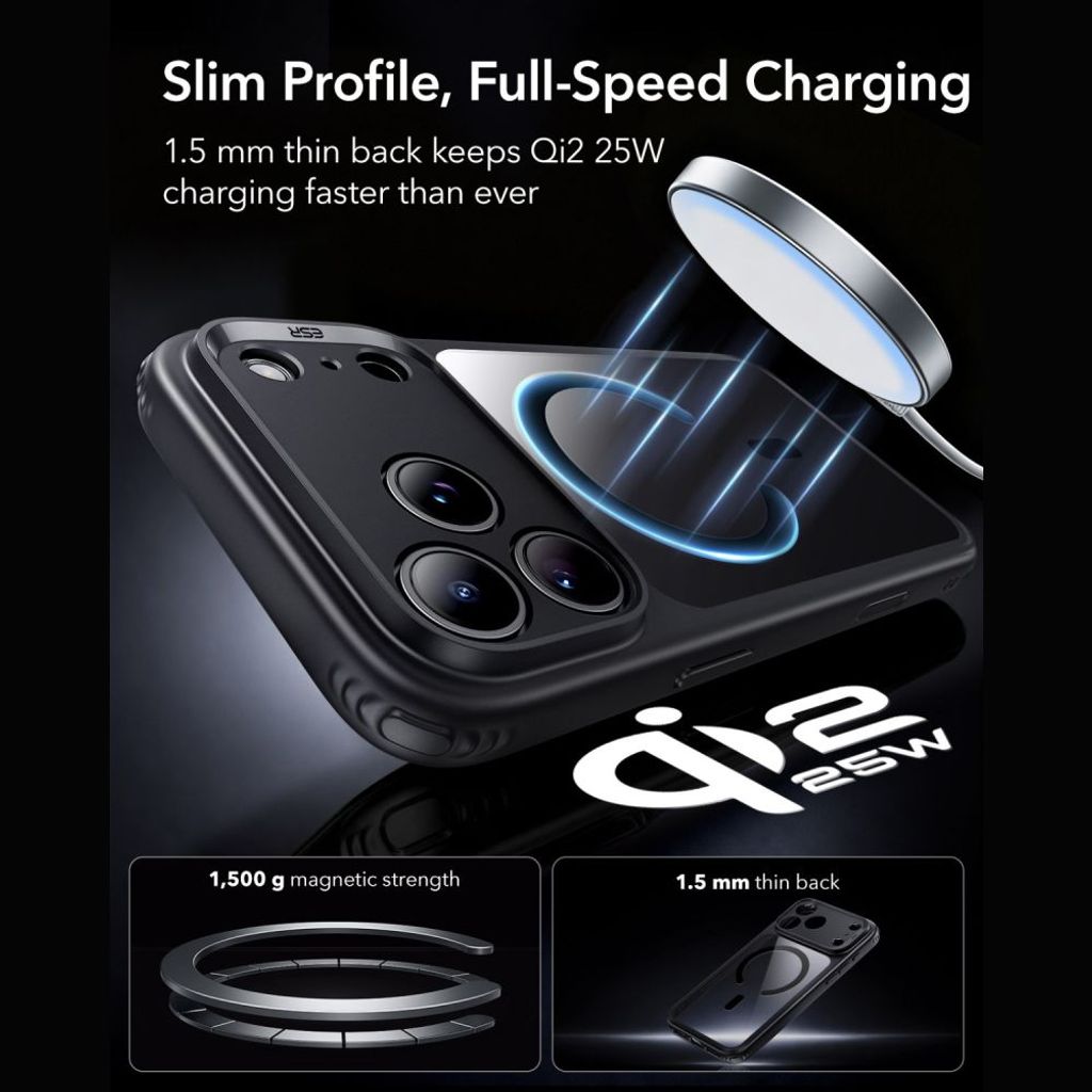 ESR Classic Hybrid MagSafe -kuori till iPhone 18 Pro/17 Pro - Musta