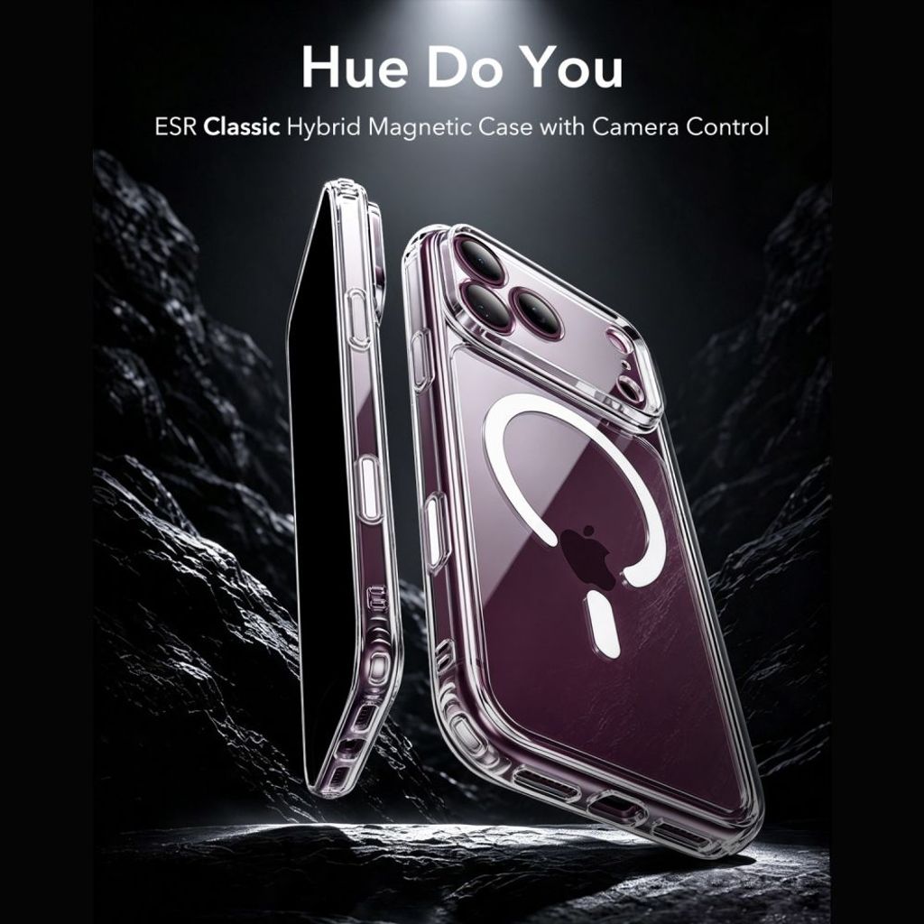 ESR Classic Hybrid MagSafe -kuori till iPhone 18 Pro Max/17 Pro Max - Läpinäkyvä