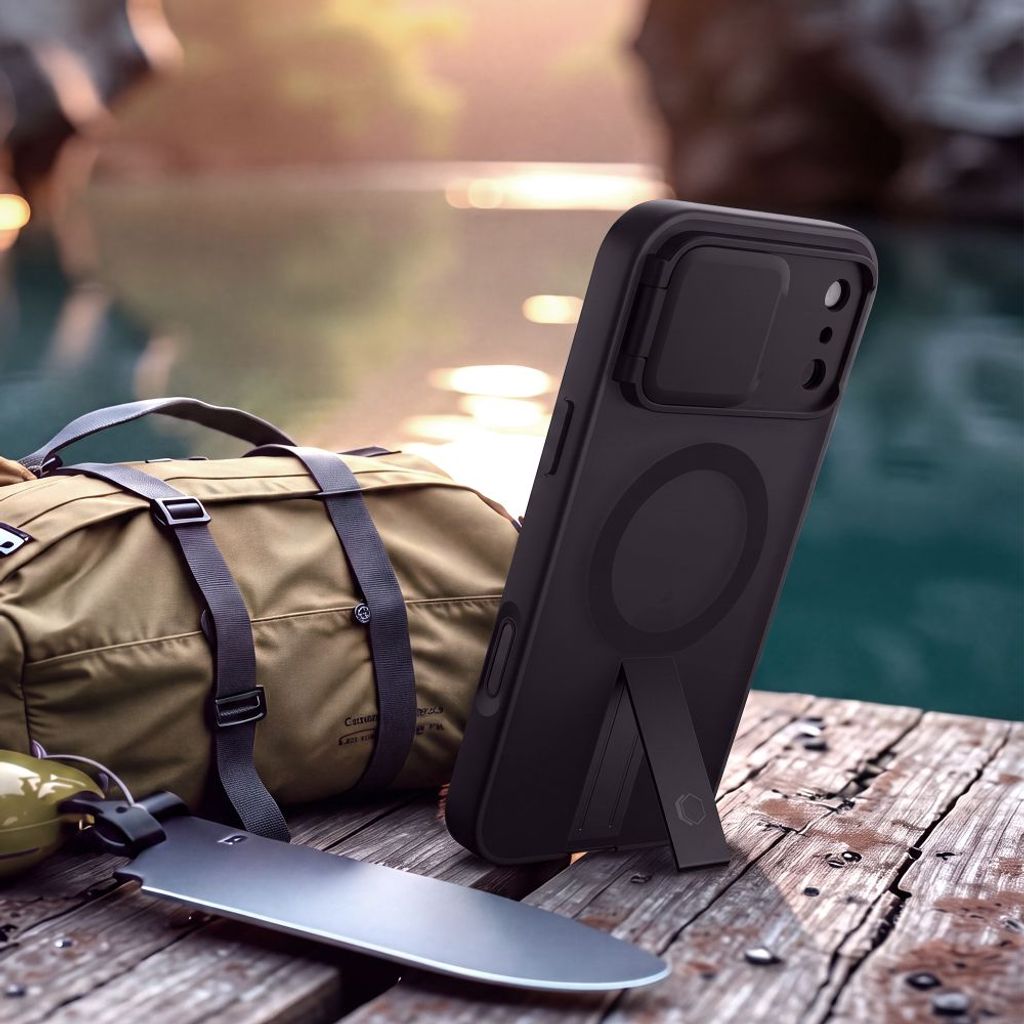 Tech-Protect Kevlar Aura MagSafe -kuori till iPhone 18 Pro/17 Pro - Musta