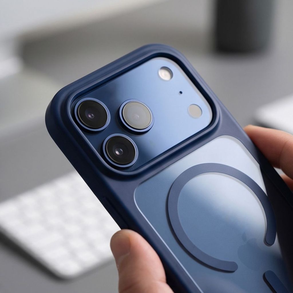 Tech-Protect MagOne CC MagSafe -kuori + 2x Näytönsuojalla till iPhone 18 Pro/17 Pro - Sininen