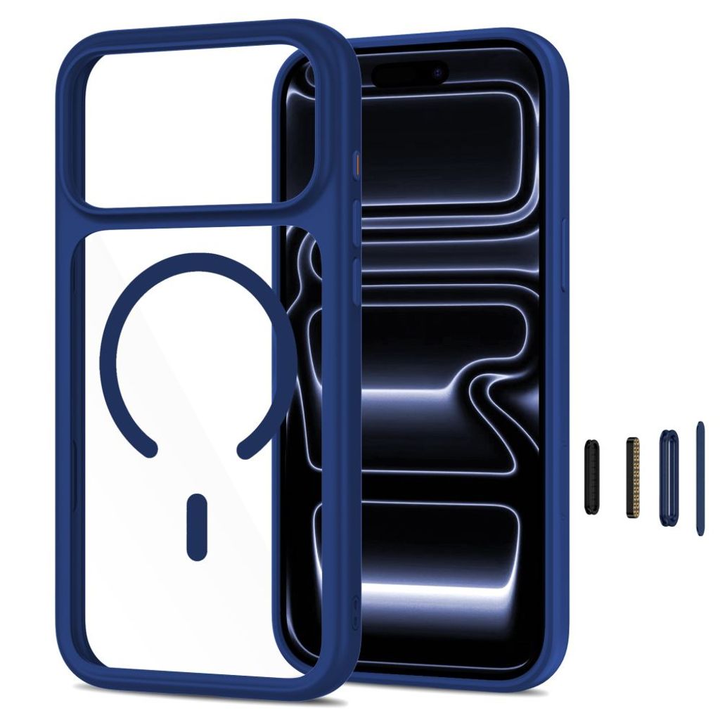 Tech-Protect MagOne CC MagSafe -kuori + 2x Näytönsuojalla iPhone 18 Pro Max/17 Pro Max - Sininen