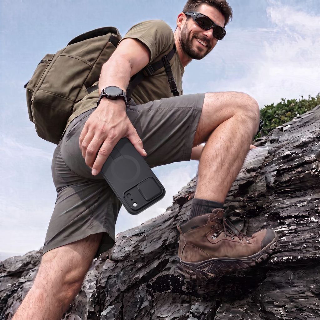 Tech-Protect Kevlar Aura MagSafe -kuori till iPhone 18 Pro/17 Pro - Musta
