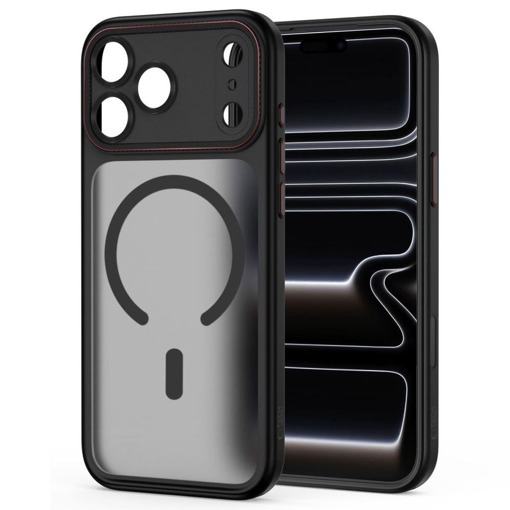 Tech-Protect MagCam MagSafe -kuori till iPhone 18 Pro/17 Pro - Musta/Punainen