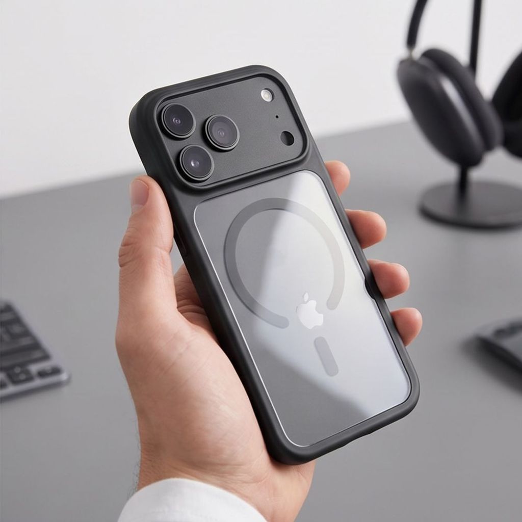 Tech-Protect MagOne CC MagSafe -kuori + 2x Näytönsuojalla till iPhone 18 Pro/17 Pro - Musta
