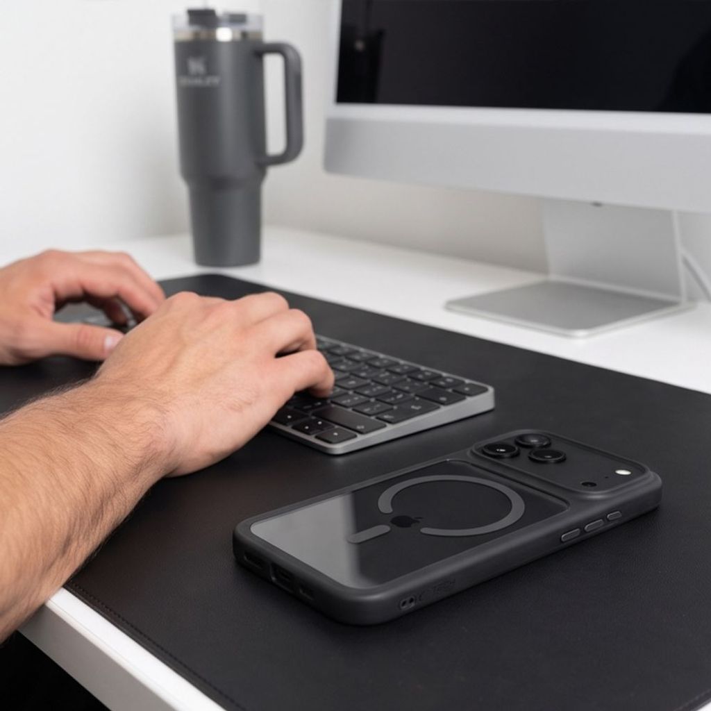 Tech-Protect MagOne CC MagSafe -kuori + 2x Näytönsuojalla till iPhone 18 Pro/17 Pro - Musta