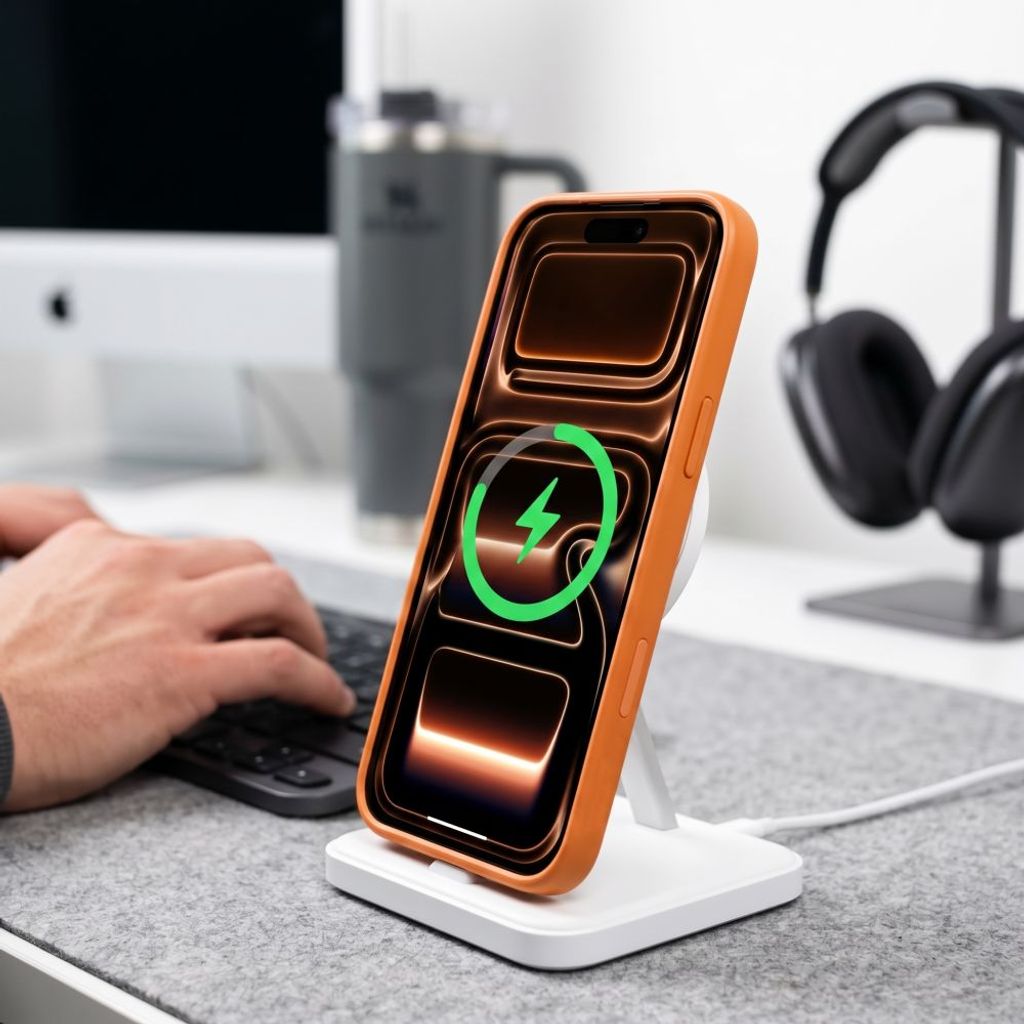 Tech-Protect MagOne CC MagSafe -kuori + 2x Näytönsuojalla iPhone 18 Pro/17 Pro - Oranssi
