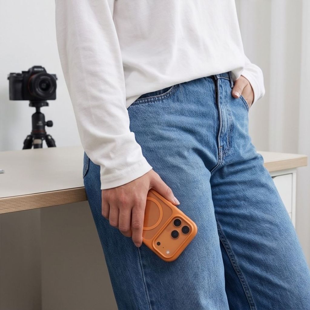 Tech-Protect MagOne CC MagSafe -kuori + 2x Näytönsuojalla iPhone 18 Pro/17 Pro - Oranssi