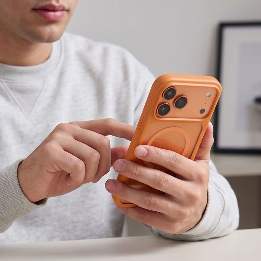 Tech-Protect MagOne CC MagSafe -kuori + 2x Näytönsuojalla iPhone 18 Pro/17 Pro - Oranssi