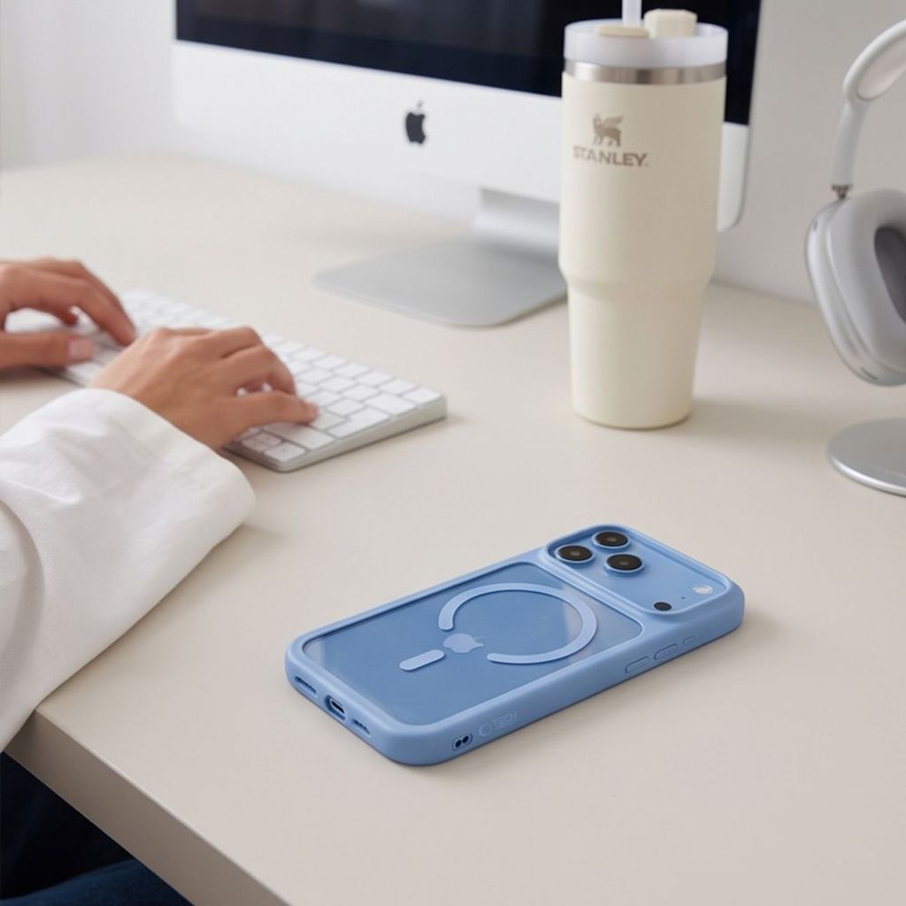 Tech-Protect MagOne CC MagSafe -kuori + 2x Näytönsuojalla till iPhone 18 Pro/17 Pro - Sininen