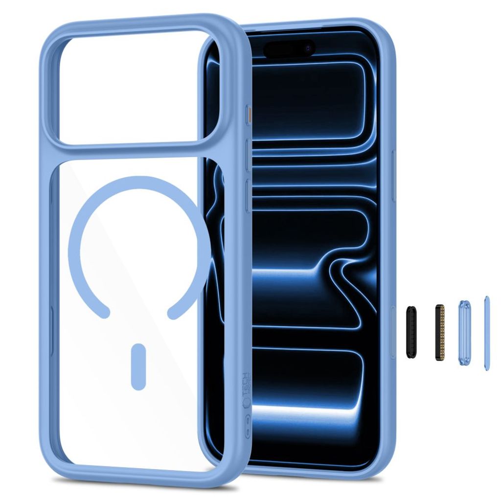 Tech-Protect MagOne CC MagSafe -kuori + 2x Näytönsuojalla till iPhone 18 Pro/17 Pro - Sininen
