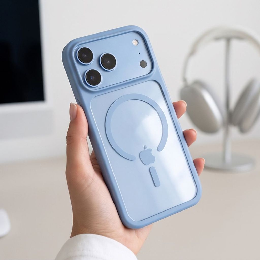 Tech-Protect MagOne CC MagSafe -kuori + 2x Näytönsuojalla till iPhone 18 Pro/17 Pro - Sininen