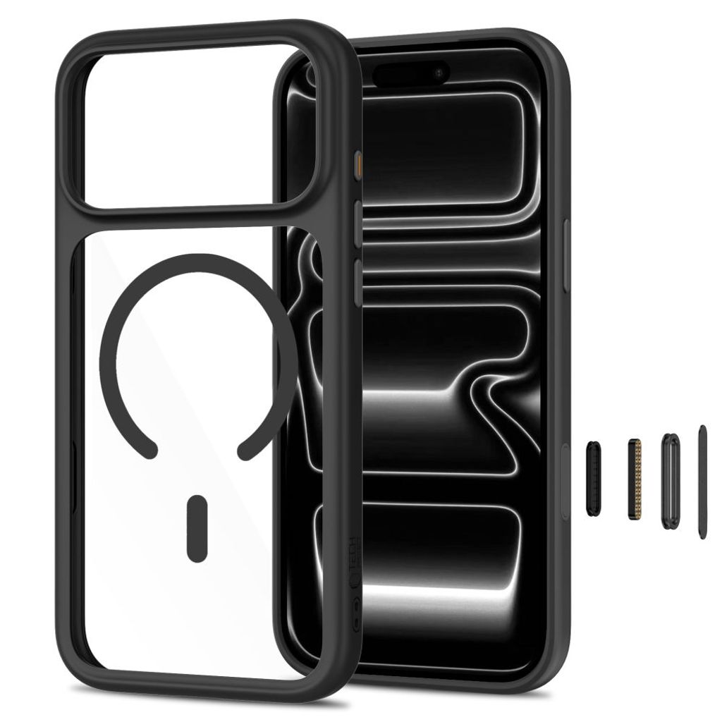 Tech-Protect MagOne CC MagSafe -kuori + 2x Näytönsuojalla iPhone 18 Pro Max/17 Pro Max - Musta