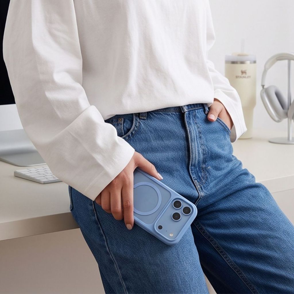 Tech-Protect MagOne CC MagSafe -kuori + 2x Näytönsuojalla iPhone 18 Pro Max/17 Pro Max - Sininen