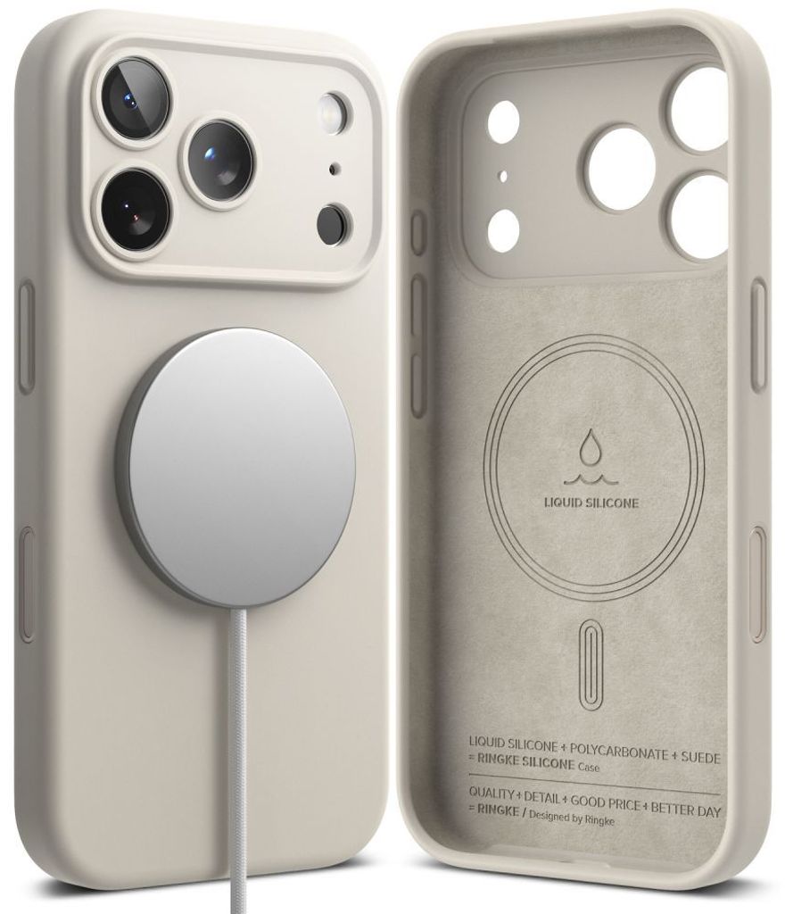 Ringke Silicone MagSafe -kuori till iPhone 18 Pro Max - Beige