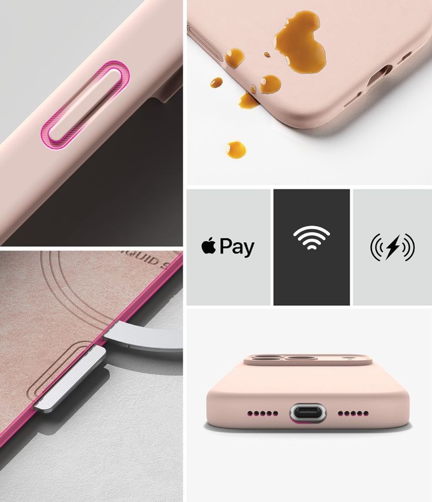 Ringke Silicone MagSafe -kuori till iPhone 18 Pro Max - Vaaleanpunainen