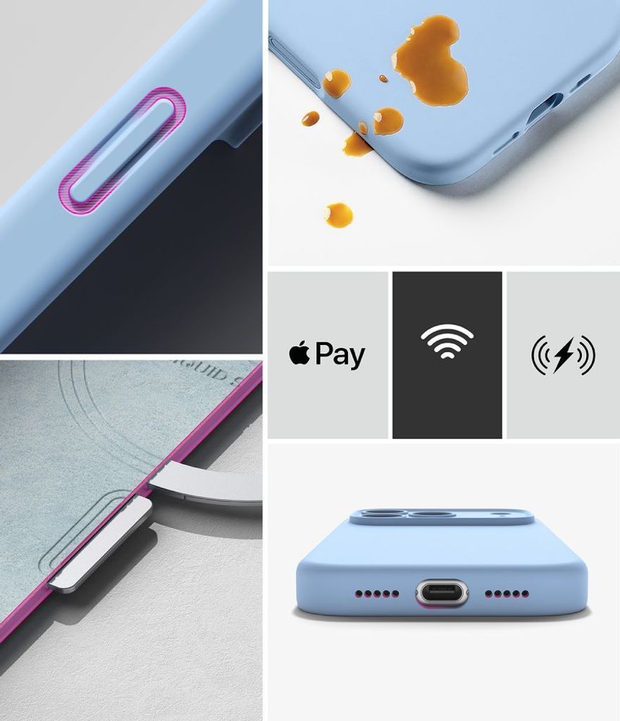 Ringke Silicone MagSafe -kuori till iPhone 18 Pro Max - Vaaleansininen