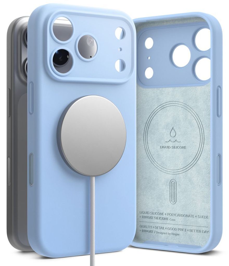 Ringke Silicone MagSafe -kuori till iPhone 18 Pro Max - Vaaleansininen