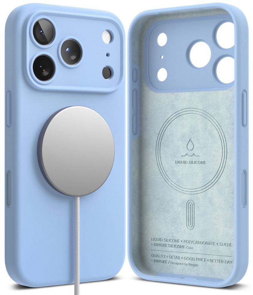 Ringke Silicone MagSafe -kuori till iPhone 18 Pro Max - Vaaleansininen