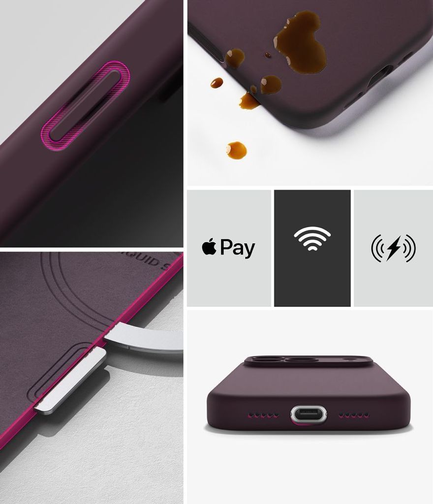Ringke Silicone MagSafe -kuori till iPhone 18 Pro Max - Dark Cherry